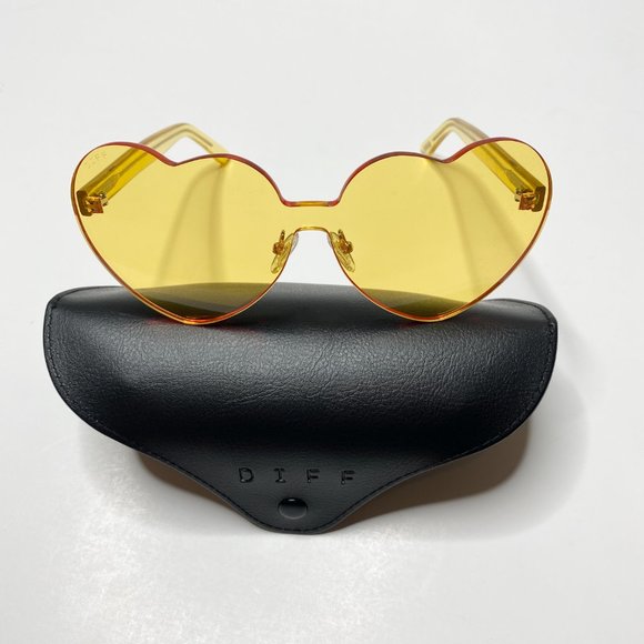 DIFF Eyewear - Rio 64mm Sunglasses Yellow NWT - Picture 6 of 8